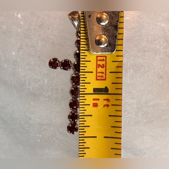 Garnet and Sterling Silver Cross Pendant - Picture 6 of 6